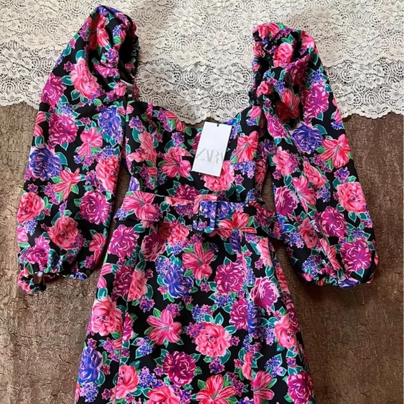 Zara Floral Print Dress - Picture 2 of 11
